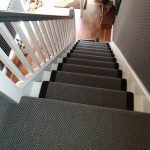 Domestic carpet installation on stairs