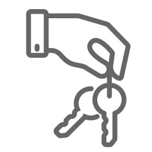 Handing over keys icon